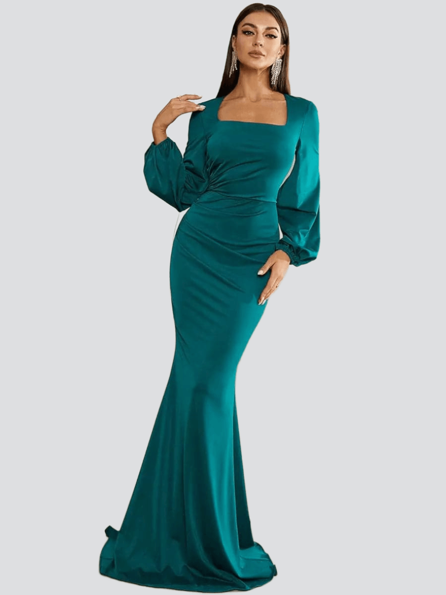 Bishop Sleeve Square Neck Mermaid Prom Dress XJ1496 - MISS ORD