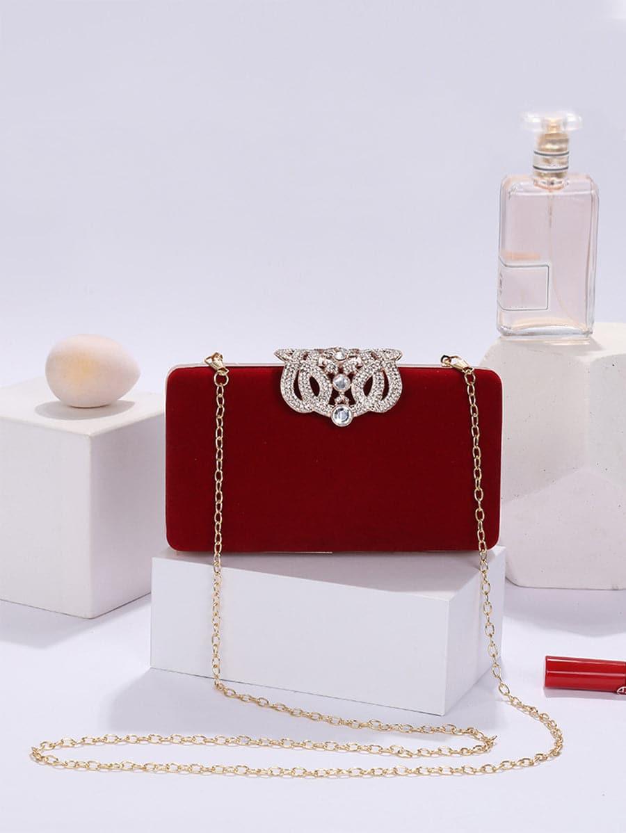 Shine Inlay Rhinestone Evening Box Clutch bag Shoulder MNBF008 - MISS ORD