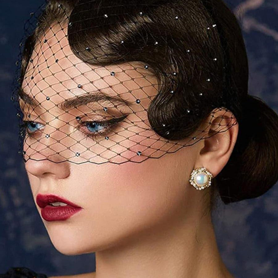 Inlay Stone Mesh Veil Banquet Headpieces MTS0008 - MISS ORD