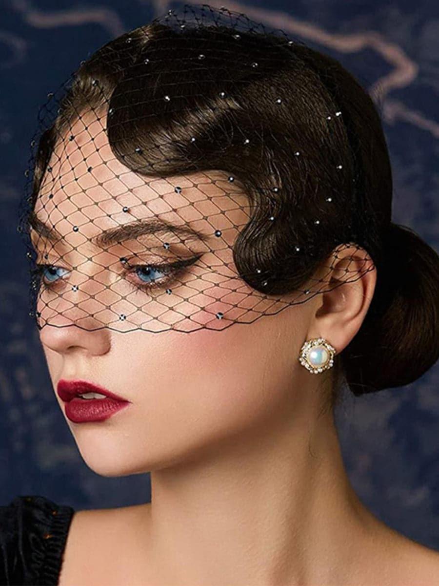 Inlay Stone Mesh Veil Banquet Headpieces MTS0008 - MISS ORD