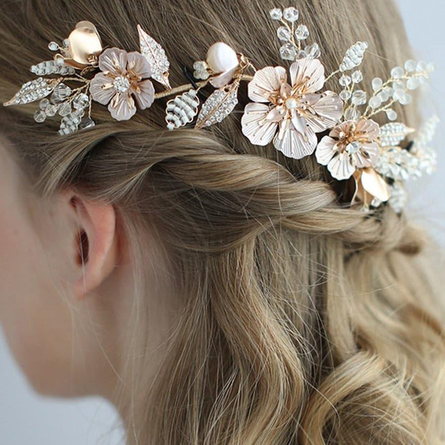 Inlay Stone Wedding Headband Flower Headpieces MTS0004 - MISS ORD