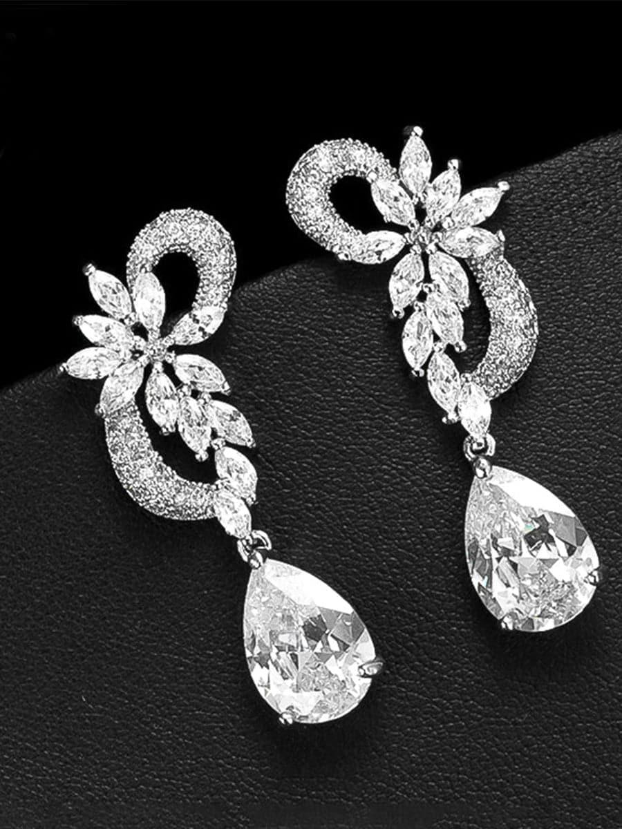 Missord Pear Cut Cubic Zirconia Drop Earrings MSE101059 - MISS ORD