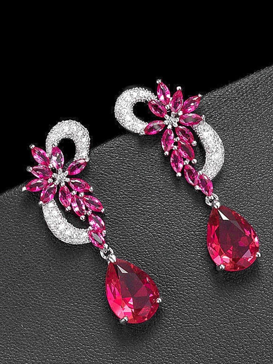 Missord Pear Cut Cubic Zirconia Drop Earrings MSE101059 - MISS ORD