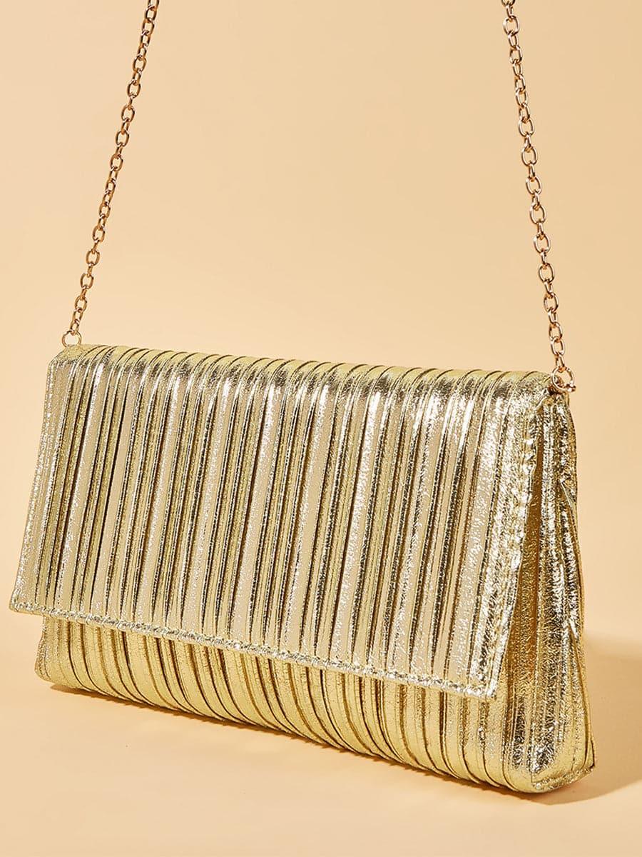 Gold Sparkle Clutch Bag MNBF082 - MISS ORD