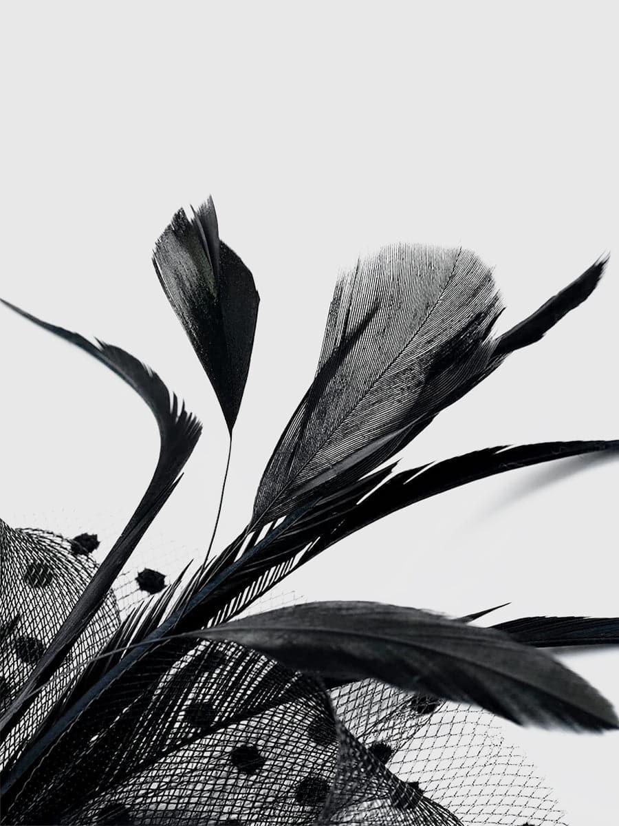 Fancy Net Yarn With Feather Bead Tea Party Hats MTS0010 - MISS ORD