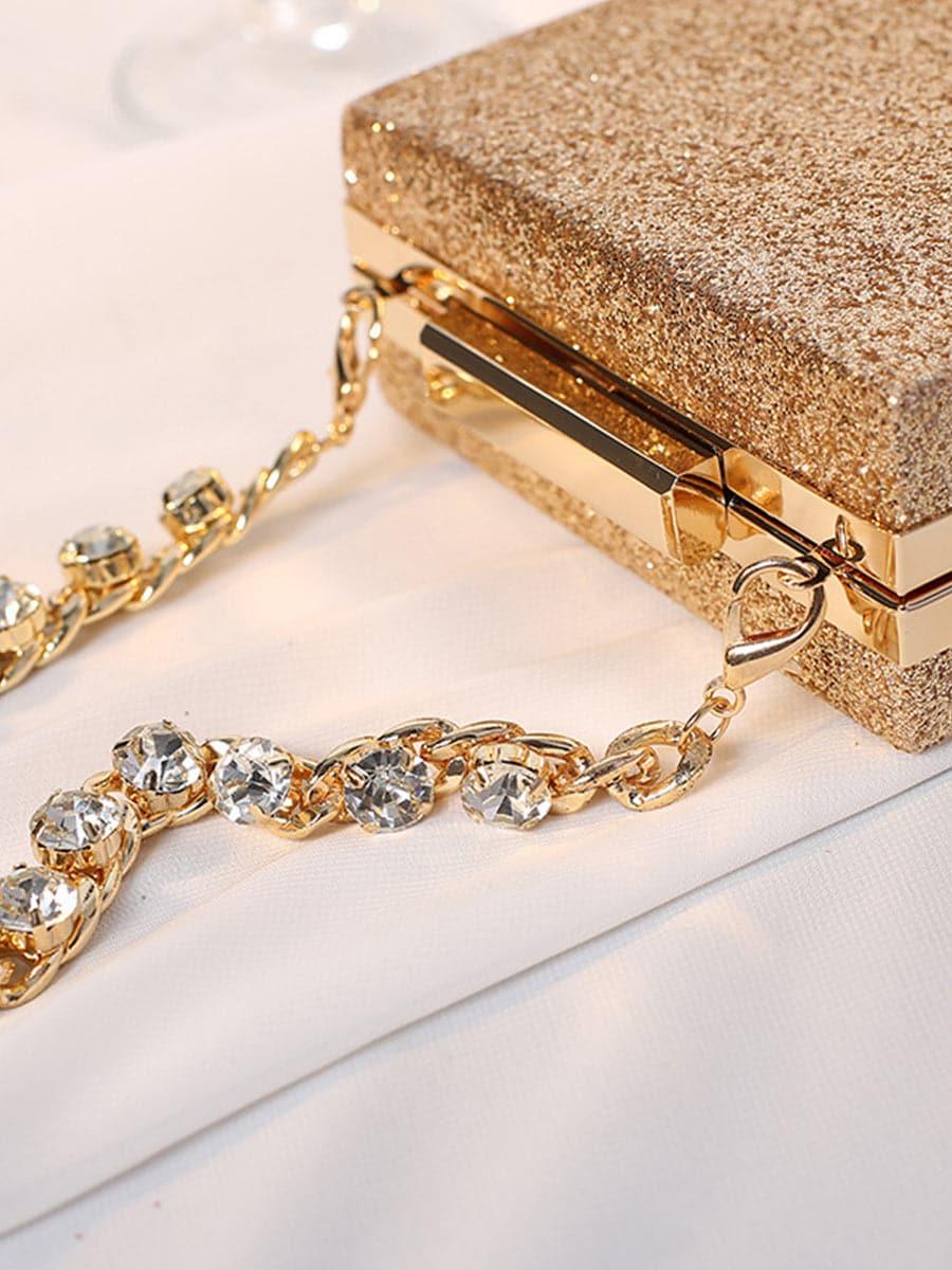 Shiny Inlay Stone Chain Party Wedding Clutch Bags MNBF066 - MISS ORD