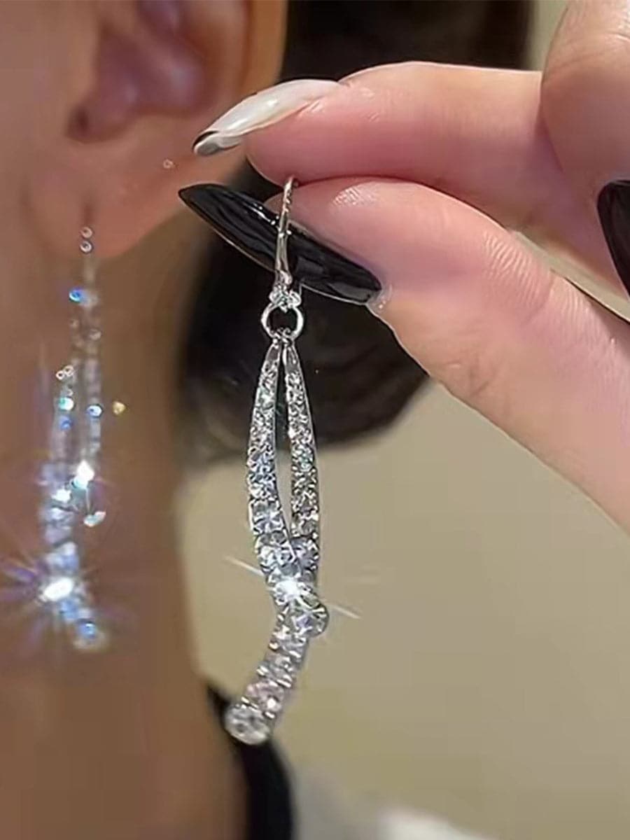 Inlay Stone Fishtail Earrings MSE101036 MISS ORD