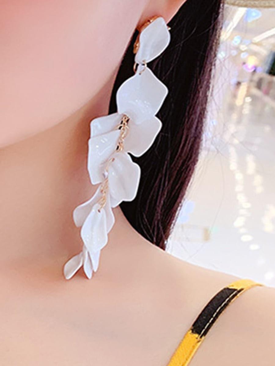 925 Silver Post Rose Petal Earrings MSE100706 - MISS ORD