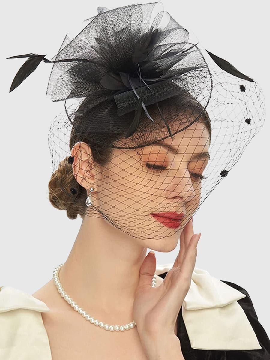 Pretty Net Yarn Headwear Veil Tea Party Dress Hats MTS0011 - MISS ORD