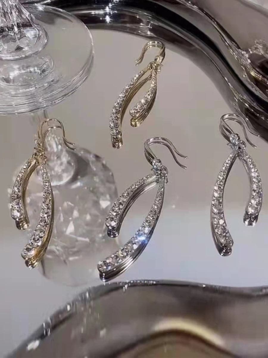 Inlay Stone Fishtail Earrings MSE101036 MISS ORD