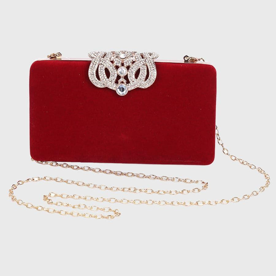 Shine Inlay Rhinestone Evening Box Clutch bag Shoulder MNBF008 - MISS ORD