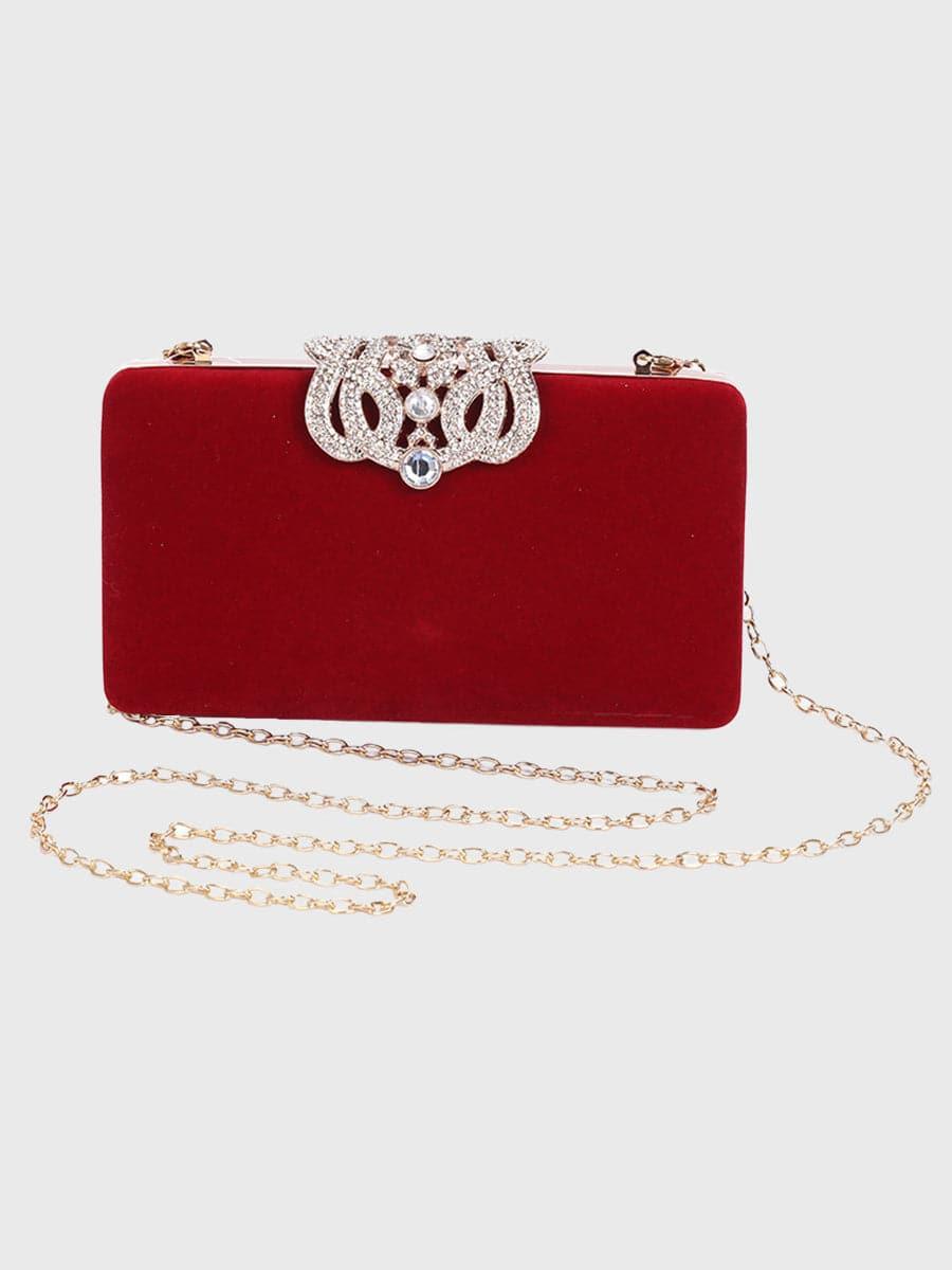 Shine Inlay Rhinestone Evening Box Clutch bag Shoulder MNBF008 - MISS ORD