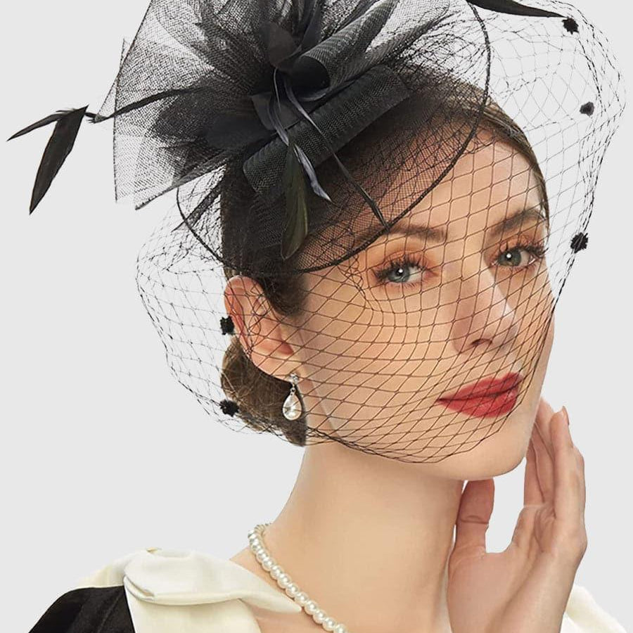 Pretty Net Yarn Headwear Veil Tea Party Dress Hats MTS0011 - MISS ORD