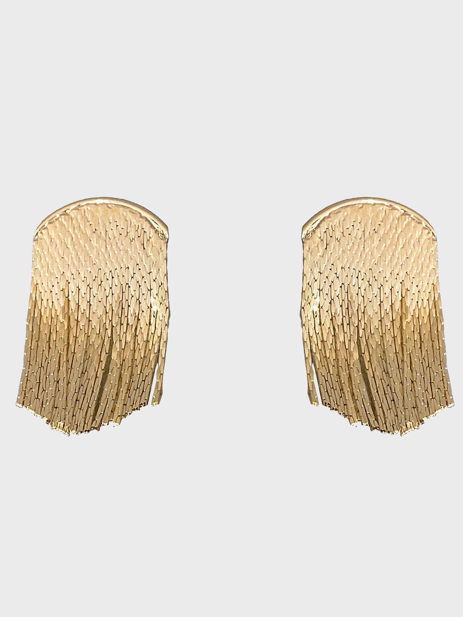 Ruched Curved Tassel Stud Earrings MSE101024 MISS ORD