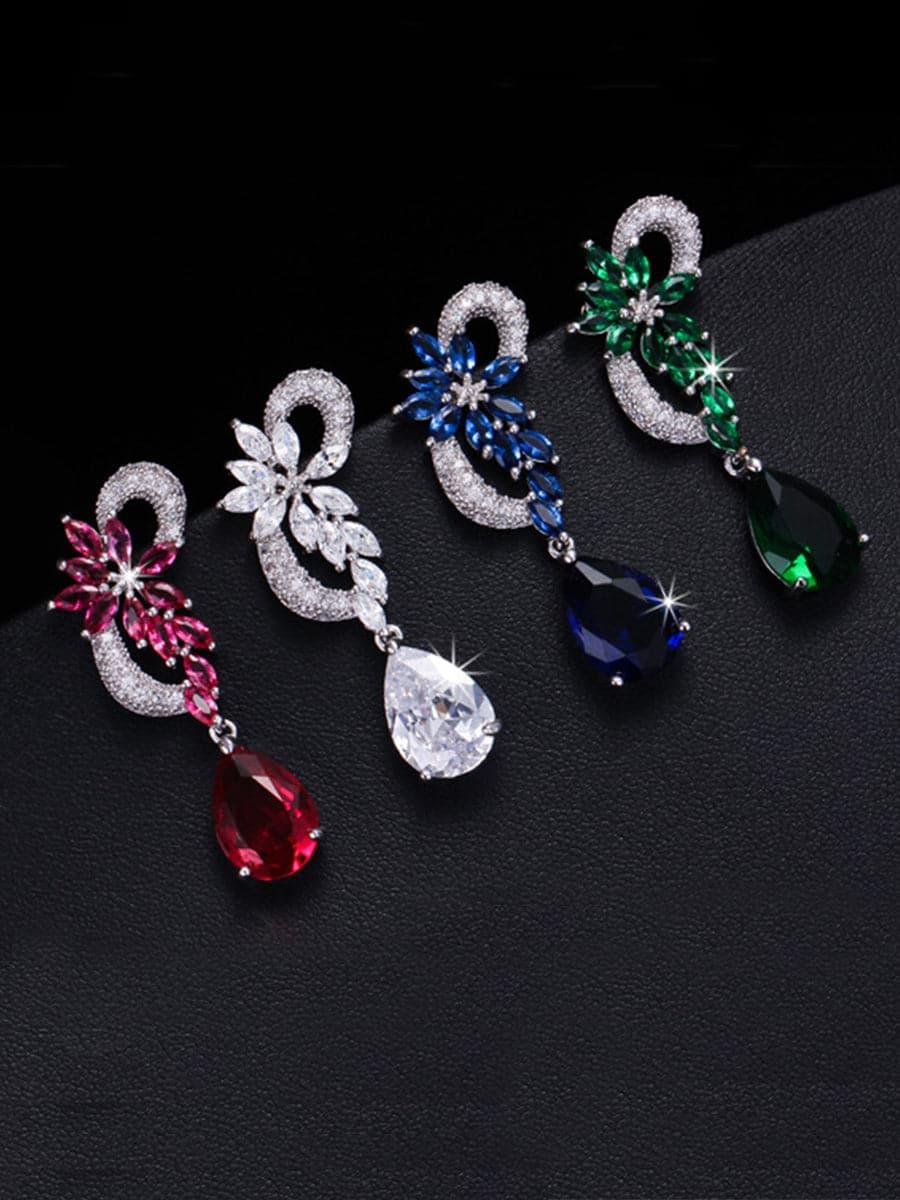 Missord Pear Cut Cubic Zirconia Drop Earrings MSE101059 - MISS ORD