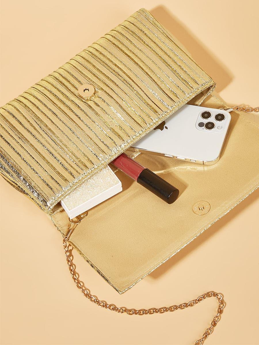 Gold Sparkle Clutch Bag MNBF082 - MISS ORD