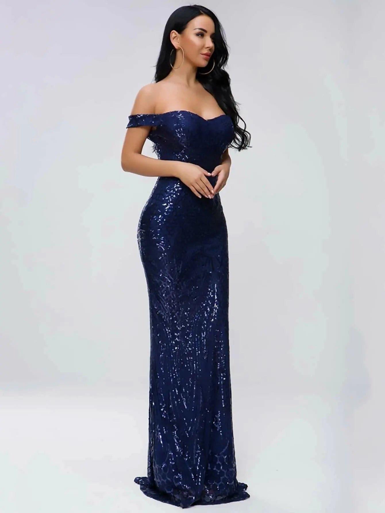 Off Shoulder Evening Dress FT4912 - MISS ORD
