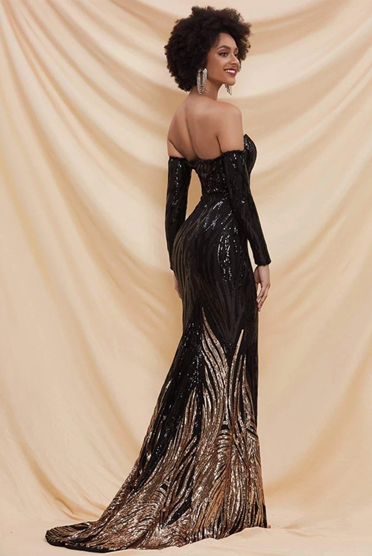 Mermaid Sequin Evening Dress M0296 - MISS ORD