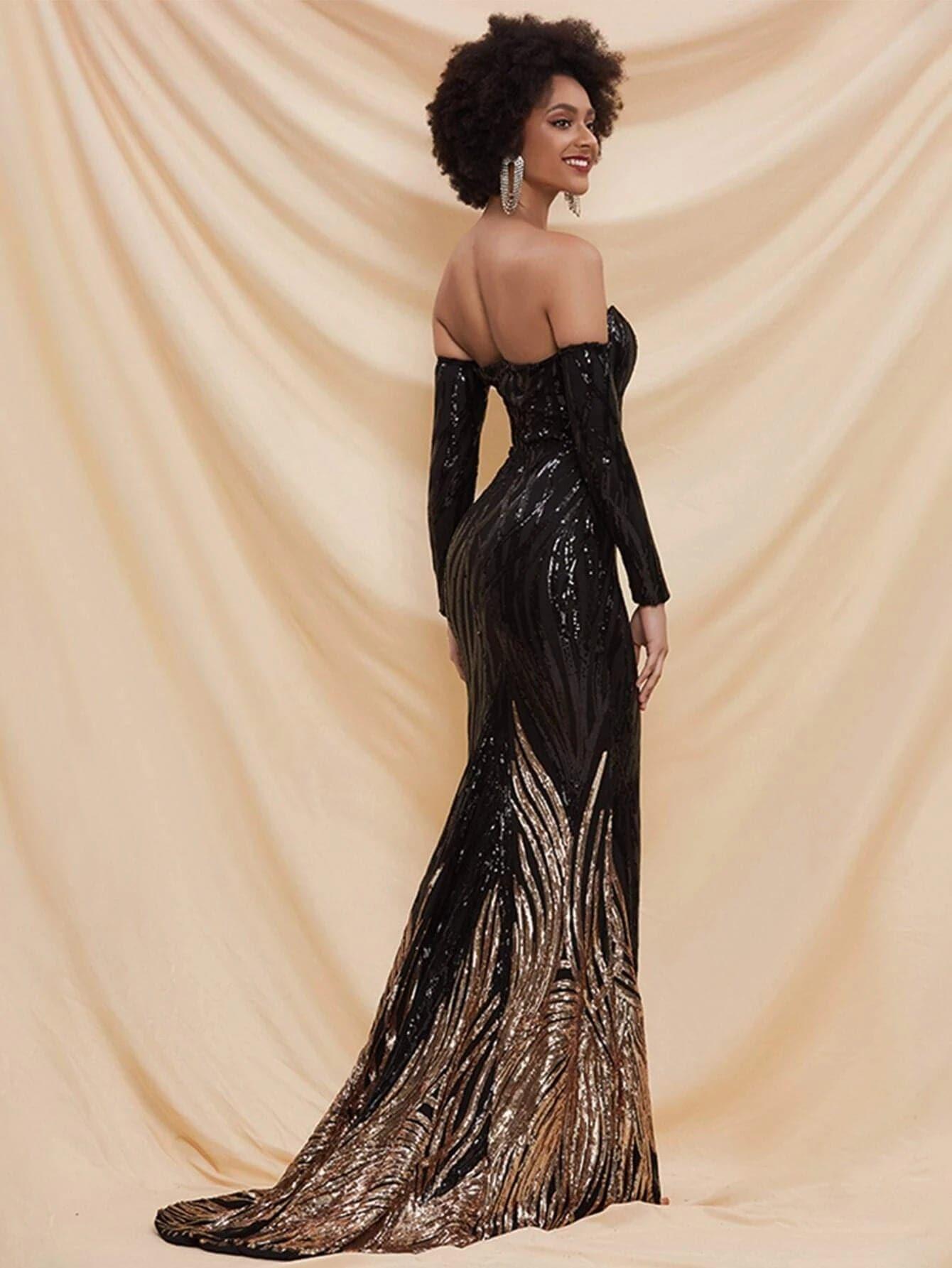 Mermaid Sequin Evening Dress M0296 - MISS ORD