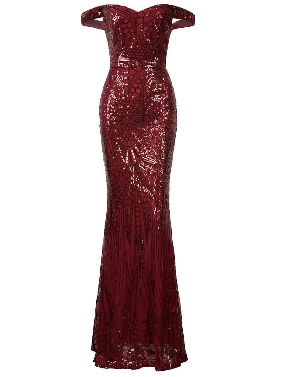 Off Shoulder Evening Dress FT4912 - MISS ORD