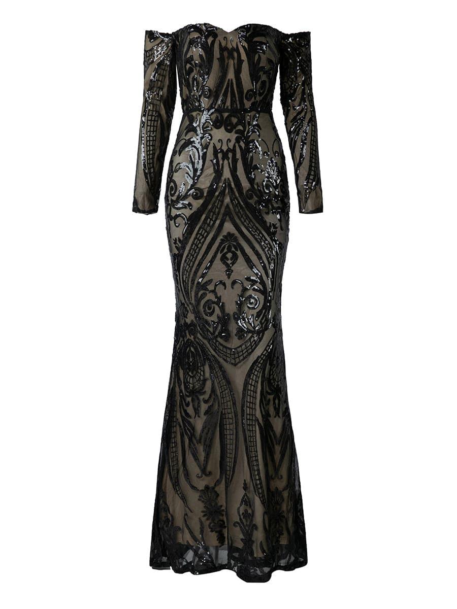 Off Shoulder Sequin Prom Dress FT18392 - MISS ORD