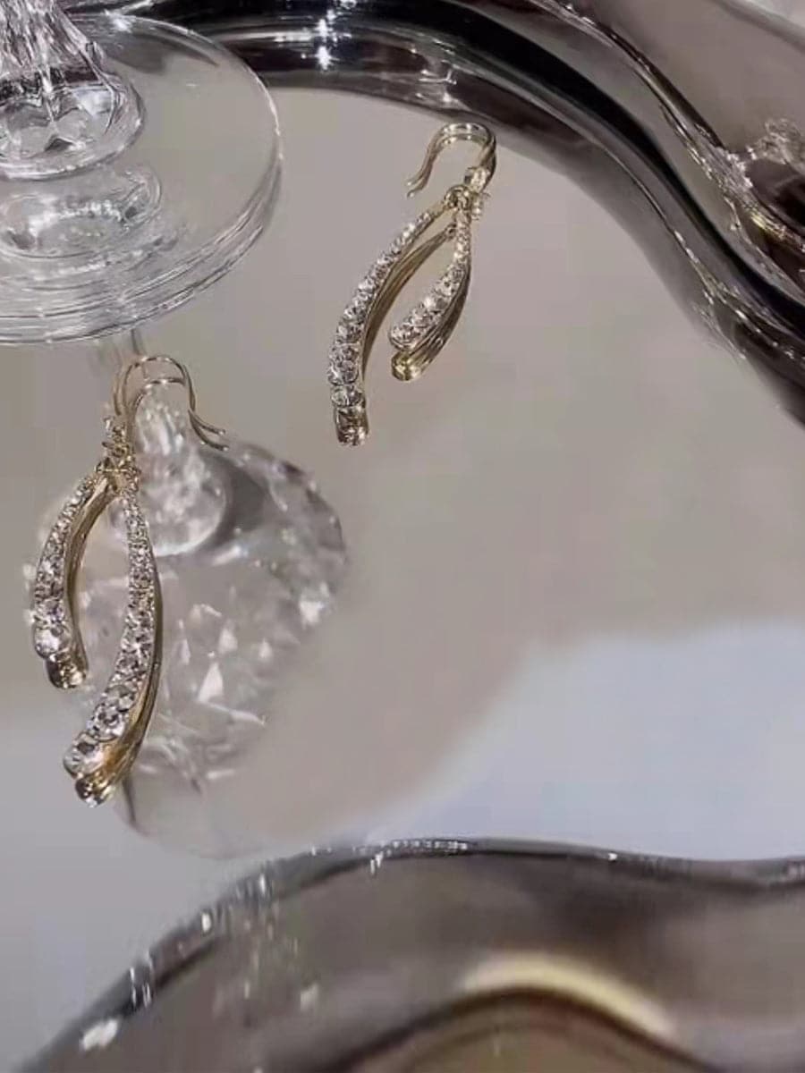 Inlay Stone Fishtail Earrings MSE101036 MISS ORD