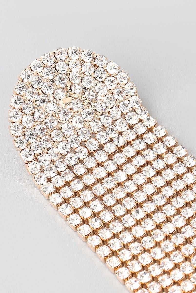 Chain Alloy Inlay Stone Long Tassel Earrings MSE101023 - MISS ORD