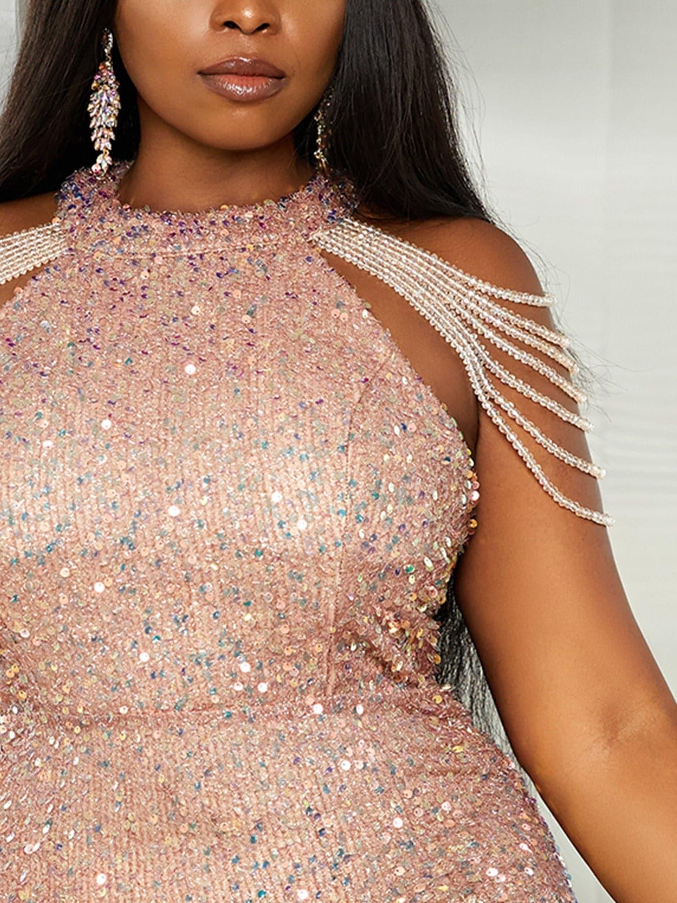 Missord Plus Sequins Bodycon Dress P0150 - MISS ORD