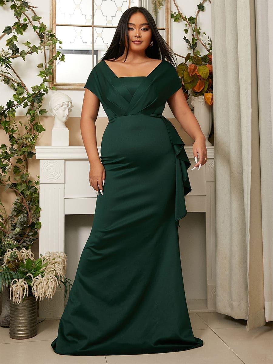 Plus Emerald Green Mermaid Evening Dress PXH2461 - MISS ORD