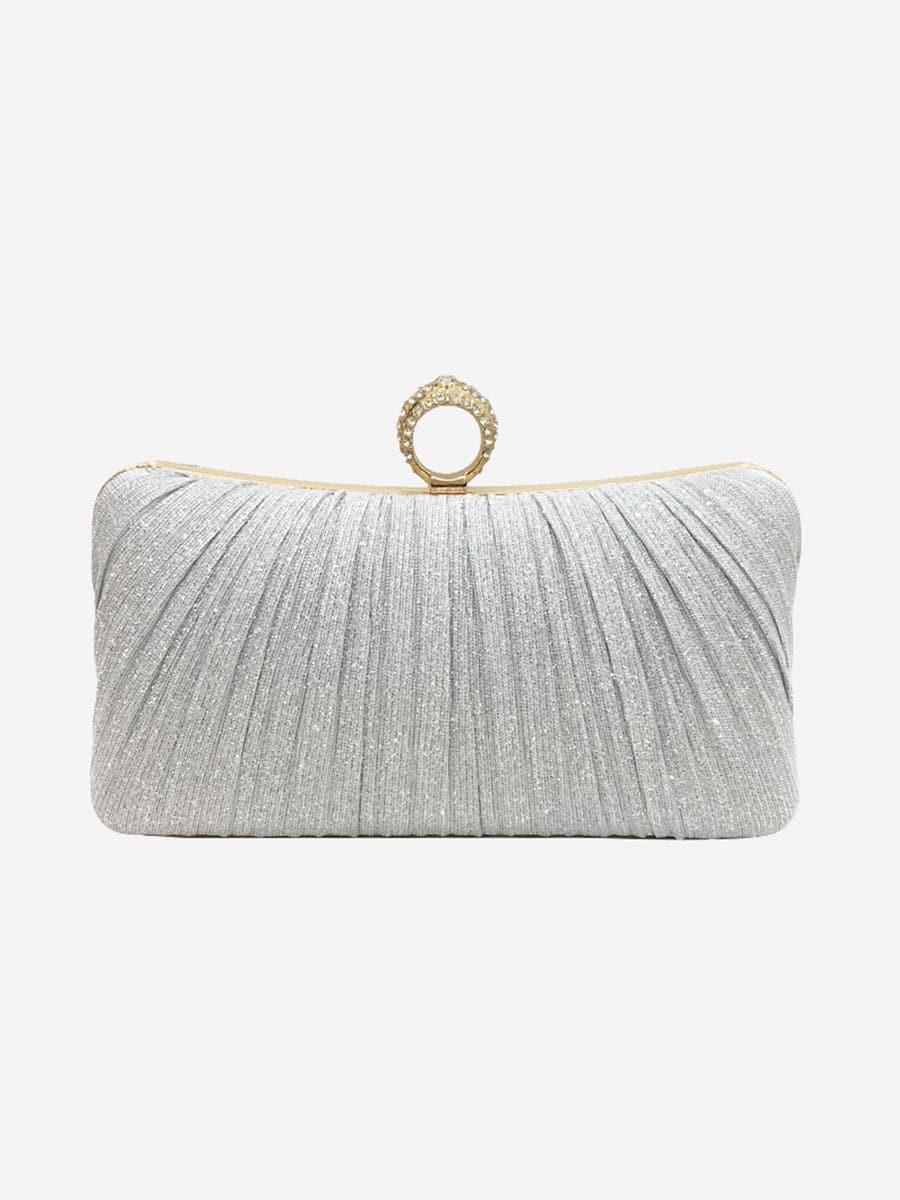 Shiny Ruched Ring Banquet Party Clutch Bags MNBF058 - MISS ORD