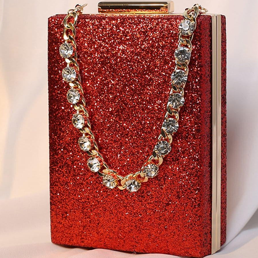 Shiny Inlay Stone Chain Party Wedding Clutch Bags MNBF066 - MISS ORD