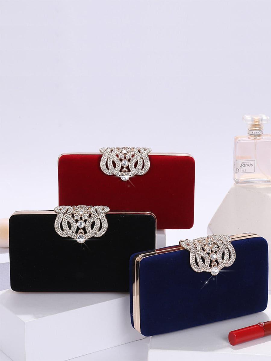 Shine Inlay Rhinestone Evening Box Clutch bag Shoulder MNBF008 - MISS ORD