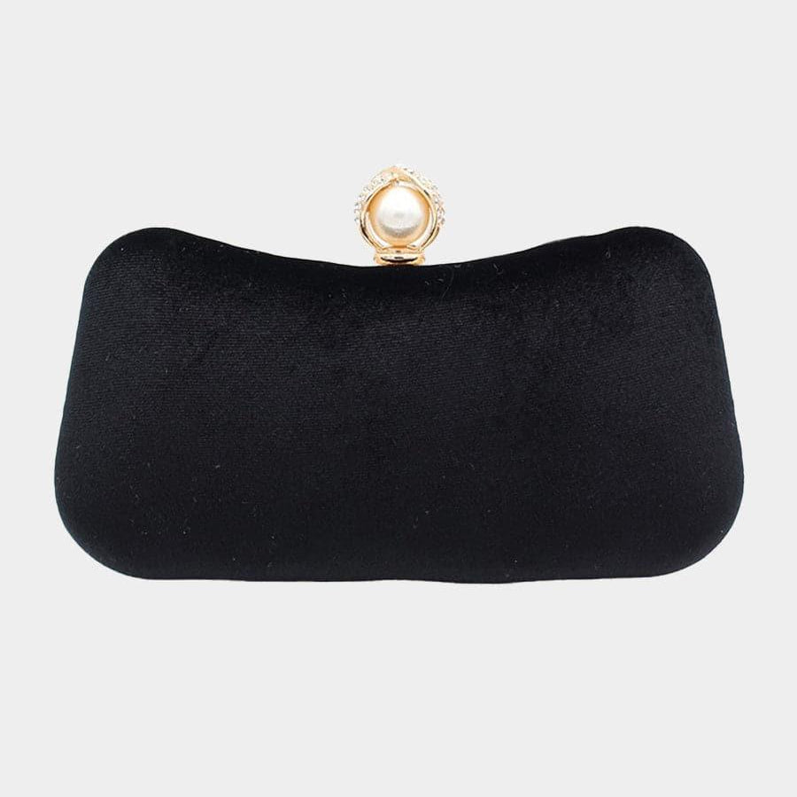 Velvet Inlay Pearl Dinner Wedding Clutch Bags MNBF042 - MISS ORD
