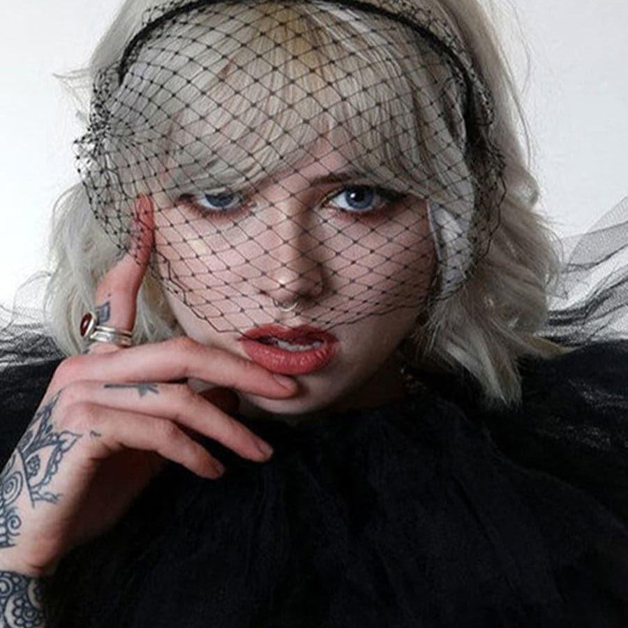 Inlay Stone Mesh Veil Banquet Headpieces MTS0008 - MISS ORD