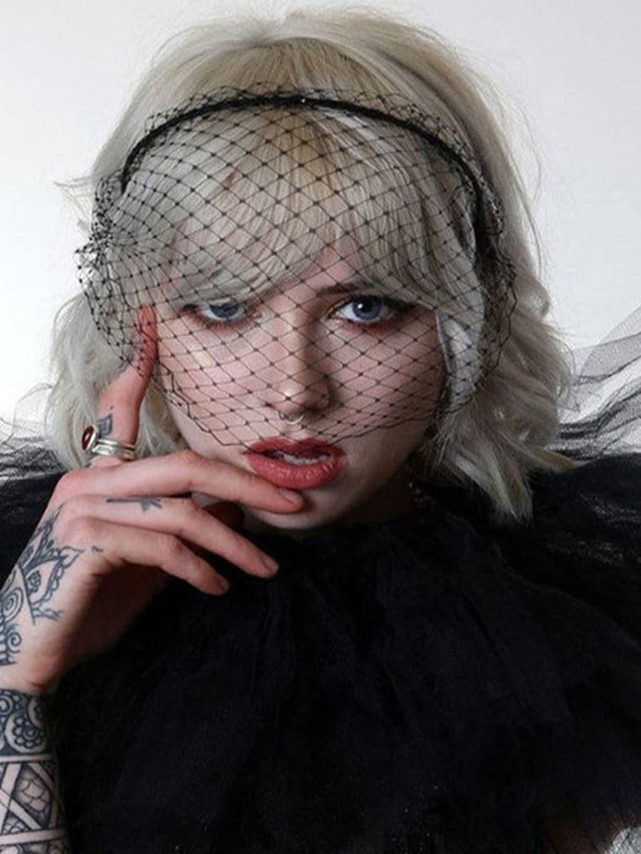 Inlay Stone Mesh Veil Banquet Headpieces MTS0008 - MISS ORD