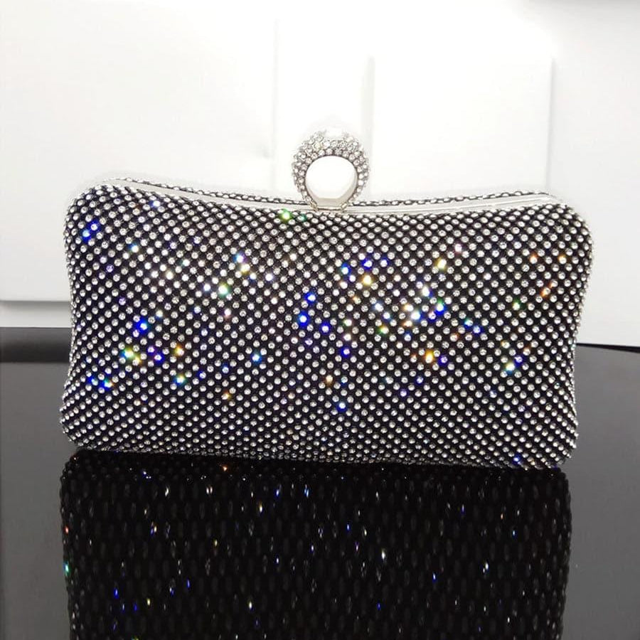 Shiny Inlay Stone Ring Banquet Party Clutch Bags MNBF061 - MISS ORD
