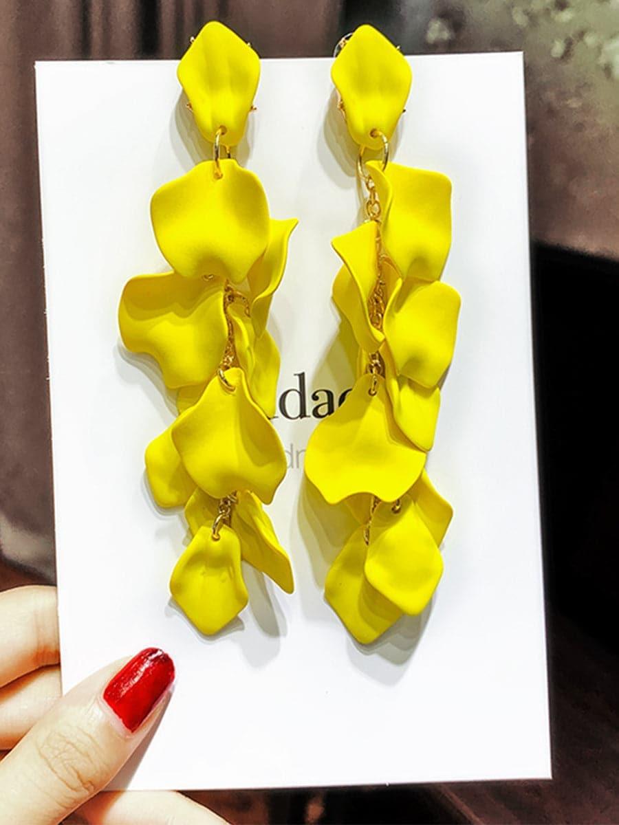 925 Silver Post Rose Petal Earrings MSE100706 - MISS ORD