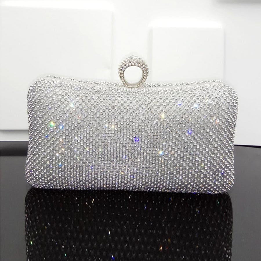 Shiny Inlay Stone Ring Banquet Party Clutch Bags MNBF061 - MISS ORD
