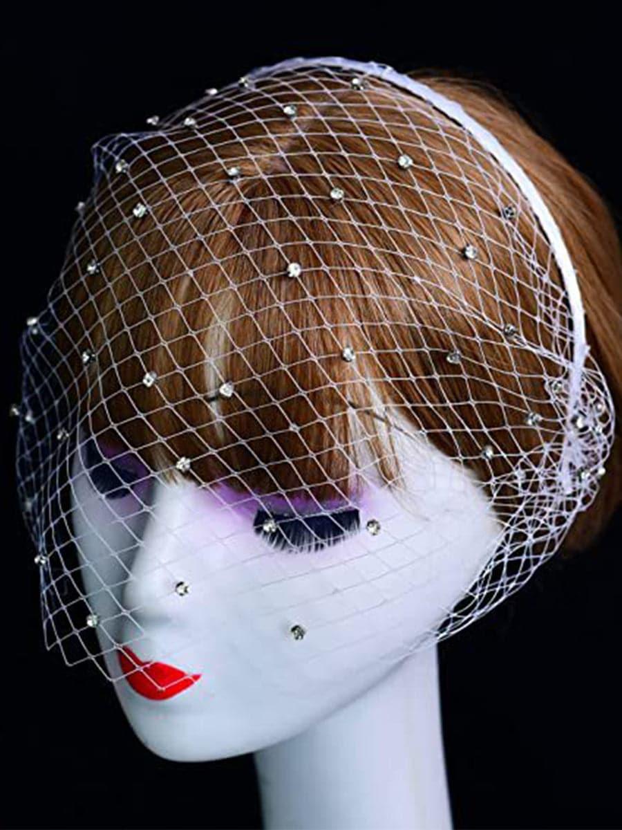Inlay Stone Mesh Veil Banquet Headpieces MTS0008 - MISS ORD