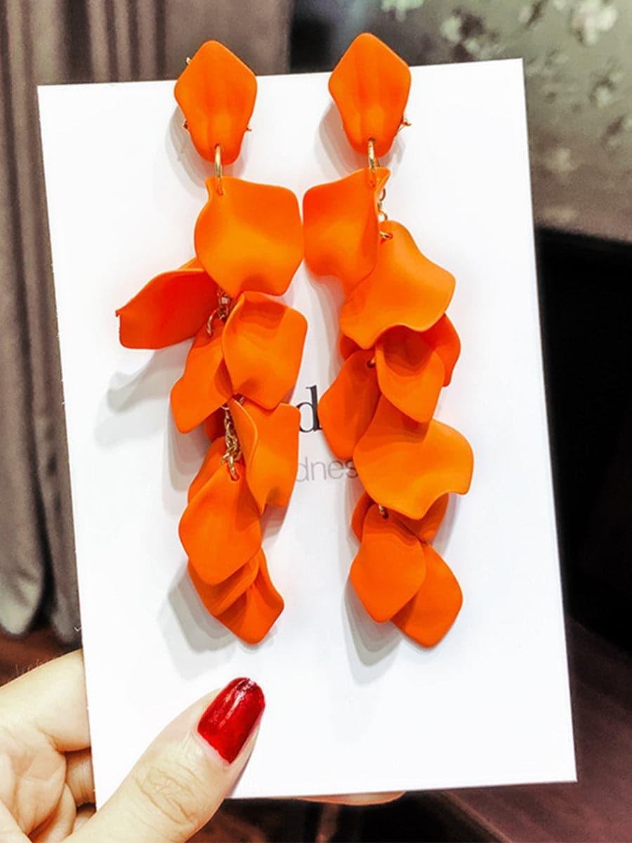 925 Silver Post Rose Petal Earrings MSE100706 - MISS ORD