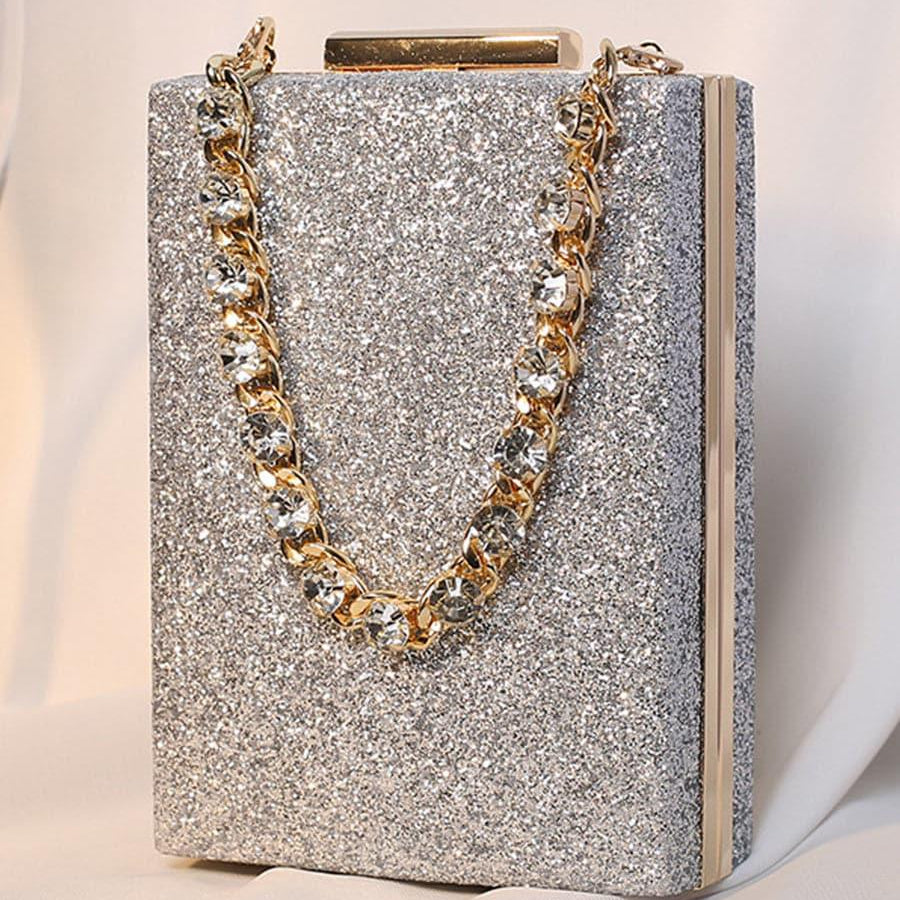 Shiny Inlay Stone Chain Party Wedding Clutch Bags MNBF066 - MISS ORD