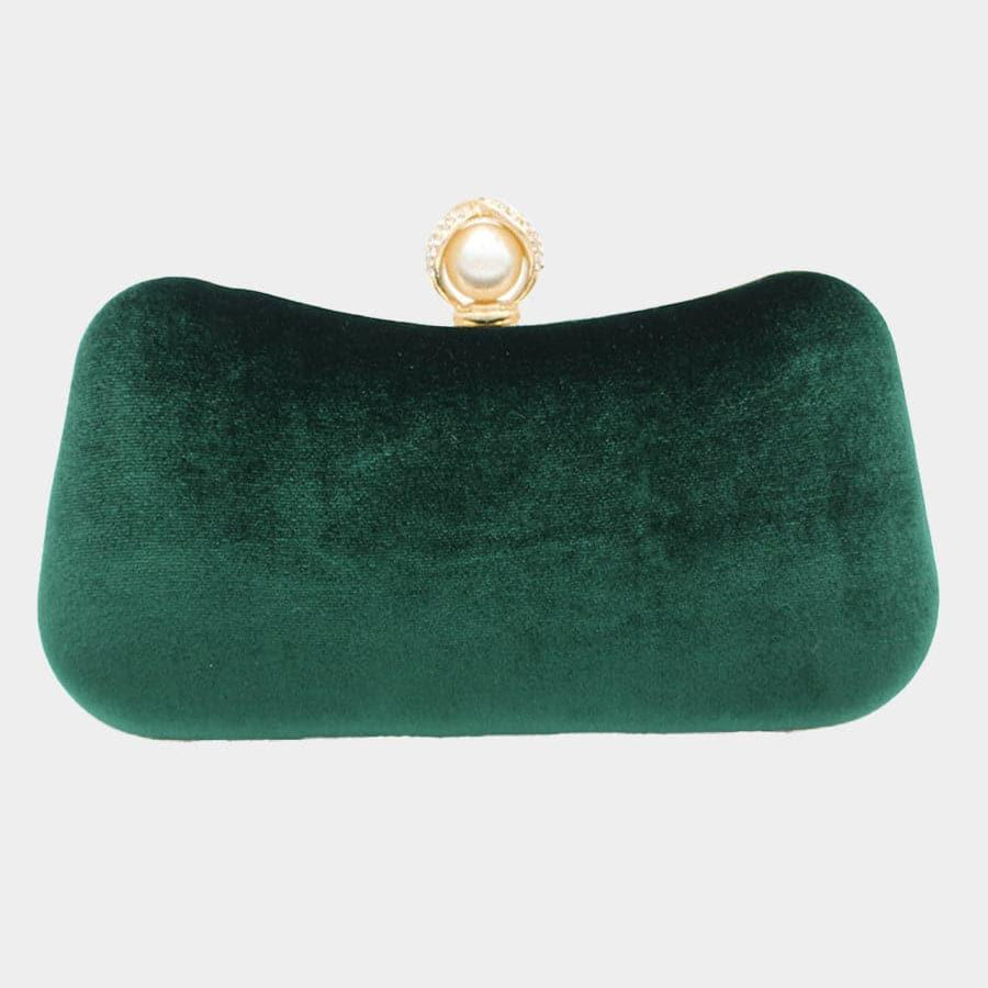Velvet Inlay Pearl Dinner Wedding Clutch Bags MNBF042 - MISS ORD
