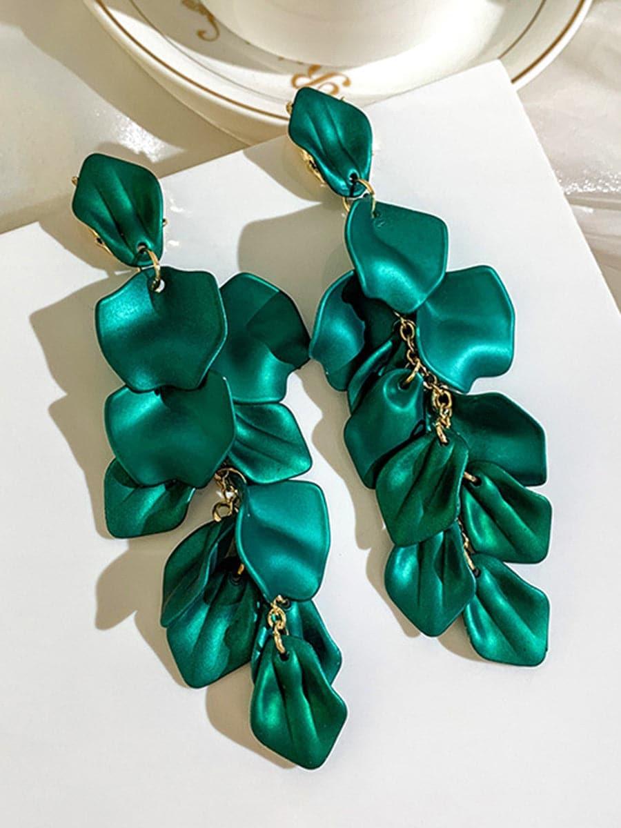 925 Silver Post Rose Petal Earrings MSE100706 - MISS ORD