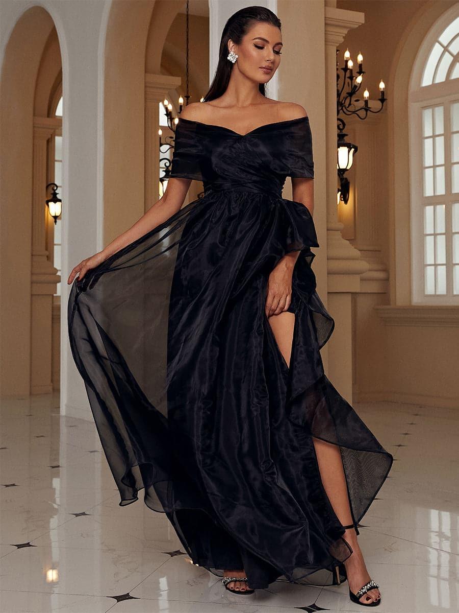 Off Shoulder Mesh Prom Dresses WY52 - MISS ORD