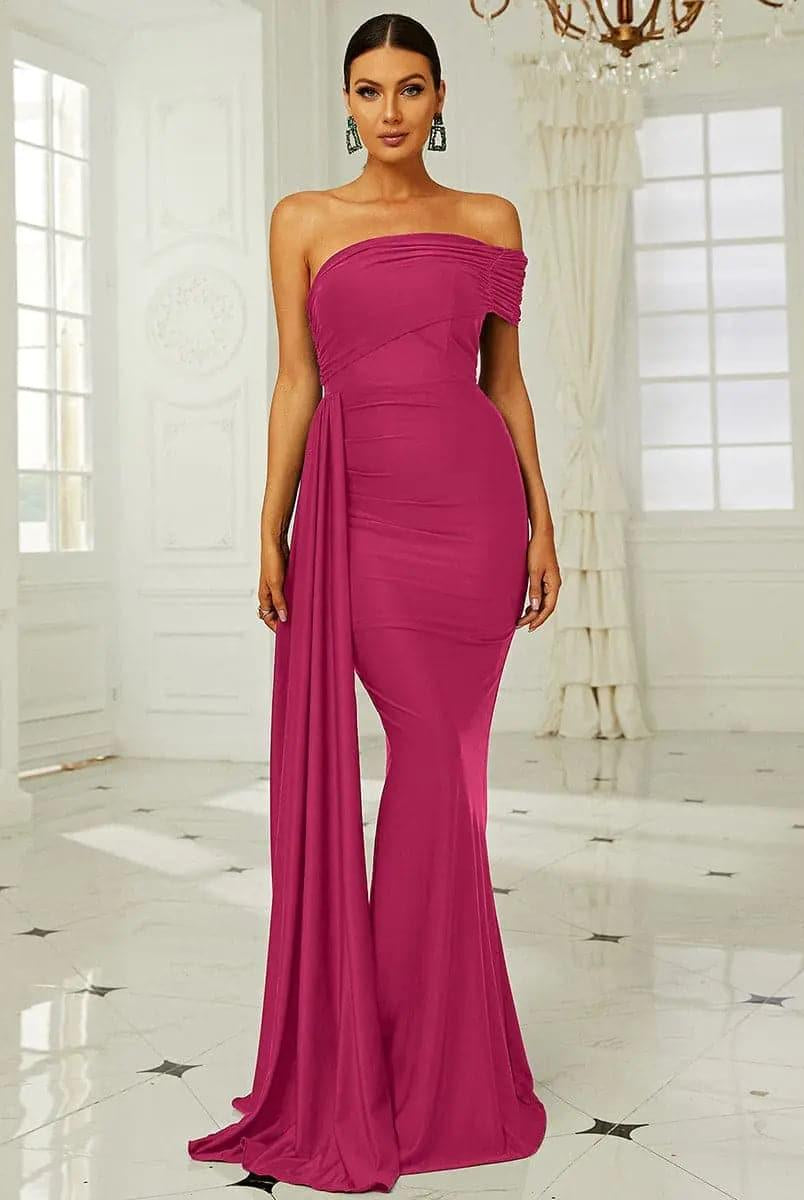 Draping Emerald Green Dress XH2158 - MISS ORD