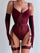 Bandage Burgundy Teddy 3 Piece Set MSL016 - MISS ORD