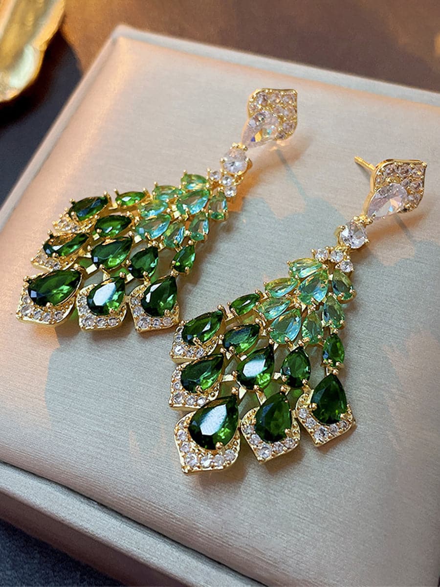 Vintage Green Zircon Earrings MSE00140