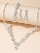 Sparkling Rhinestone Necklace Earrings Bracelet Set MSE00128