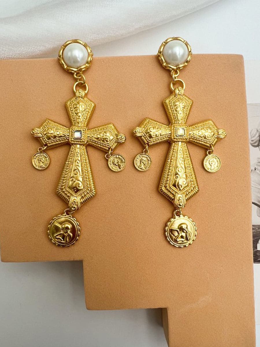 Vintage Cross Earrings MSE00142 MISS ORD