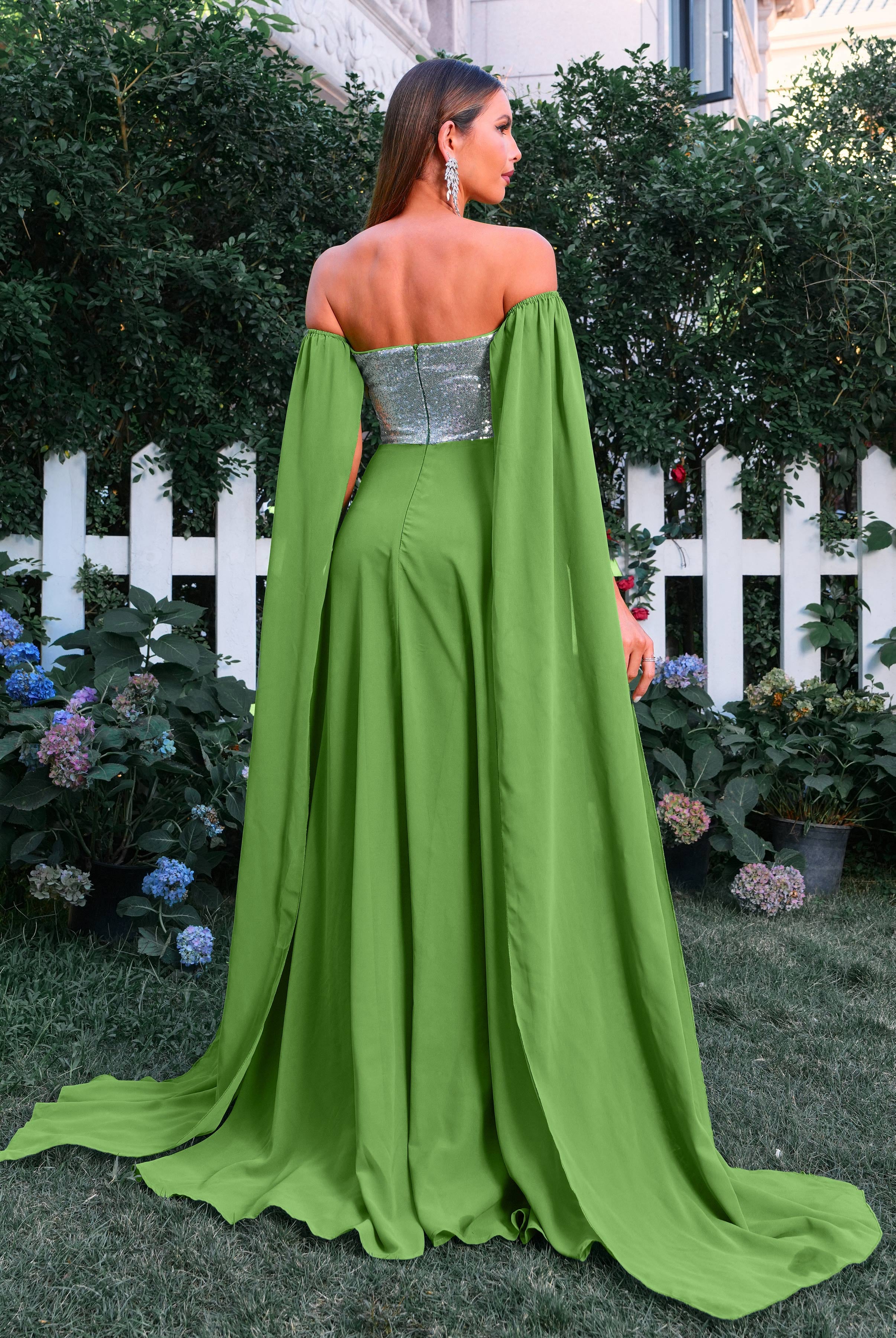 MISSORD Off The Shoulder Pleated A-line Prom Dress